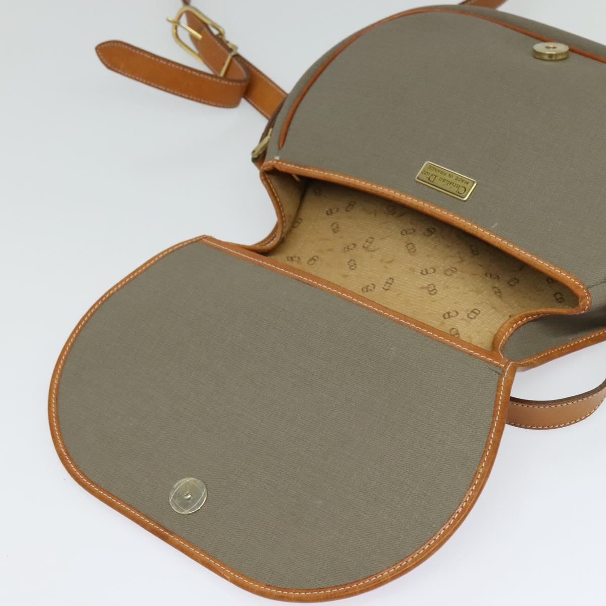 Christian Dior Canvas & Leather Crossbody Purse 1980s