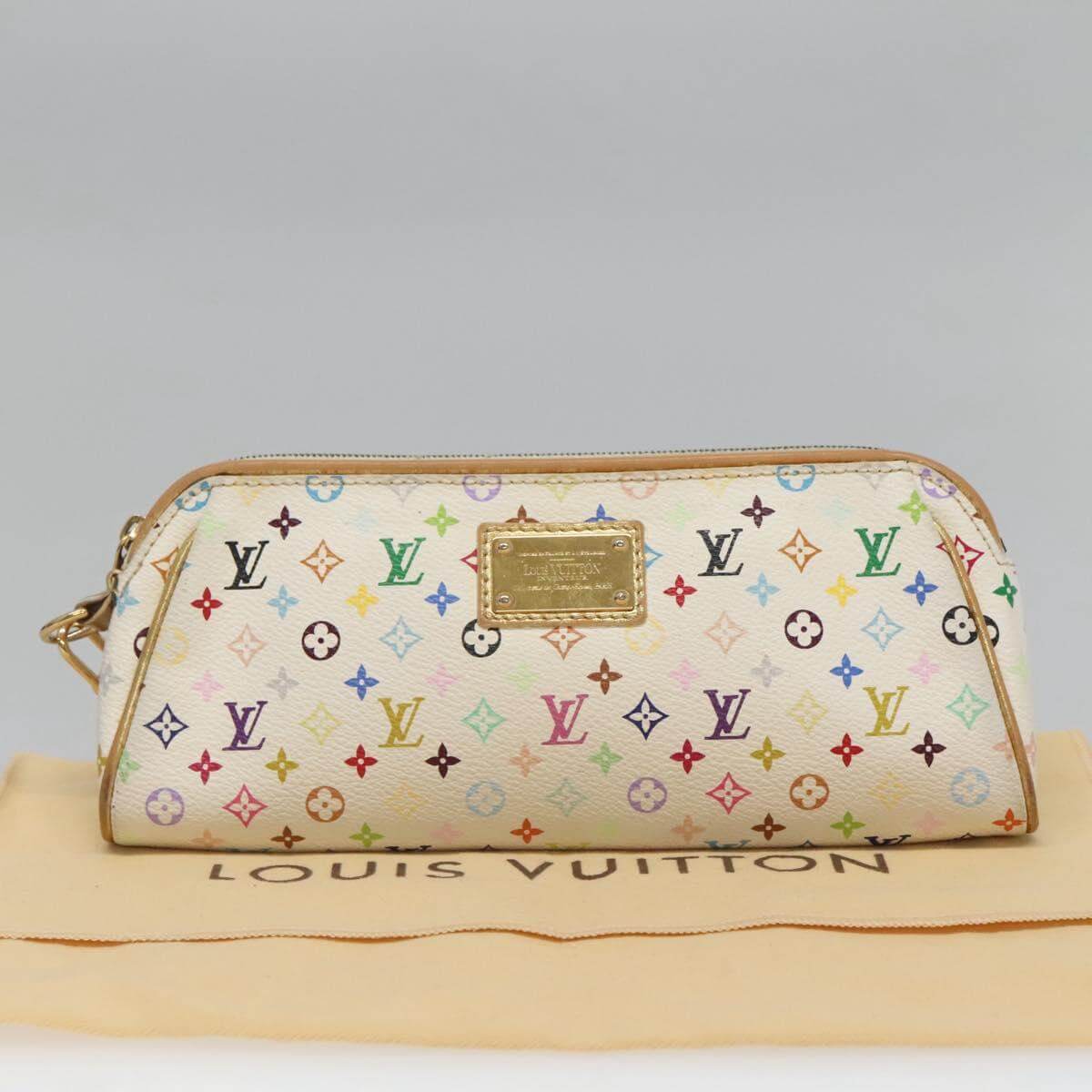 Louis Vuitton, White Multicolor Kate Pouch Clutch 2000s