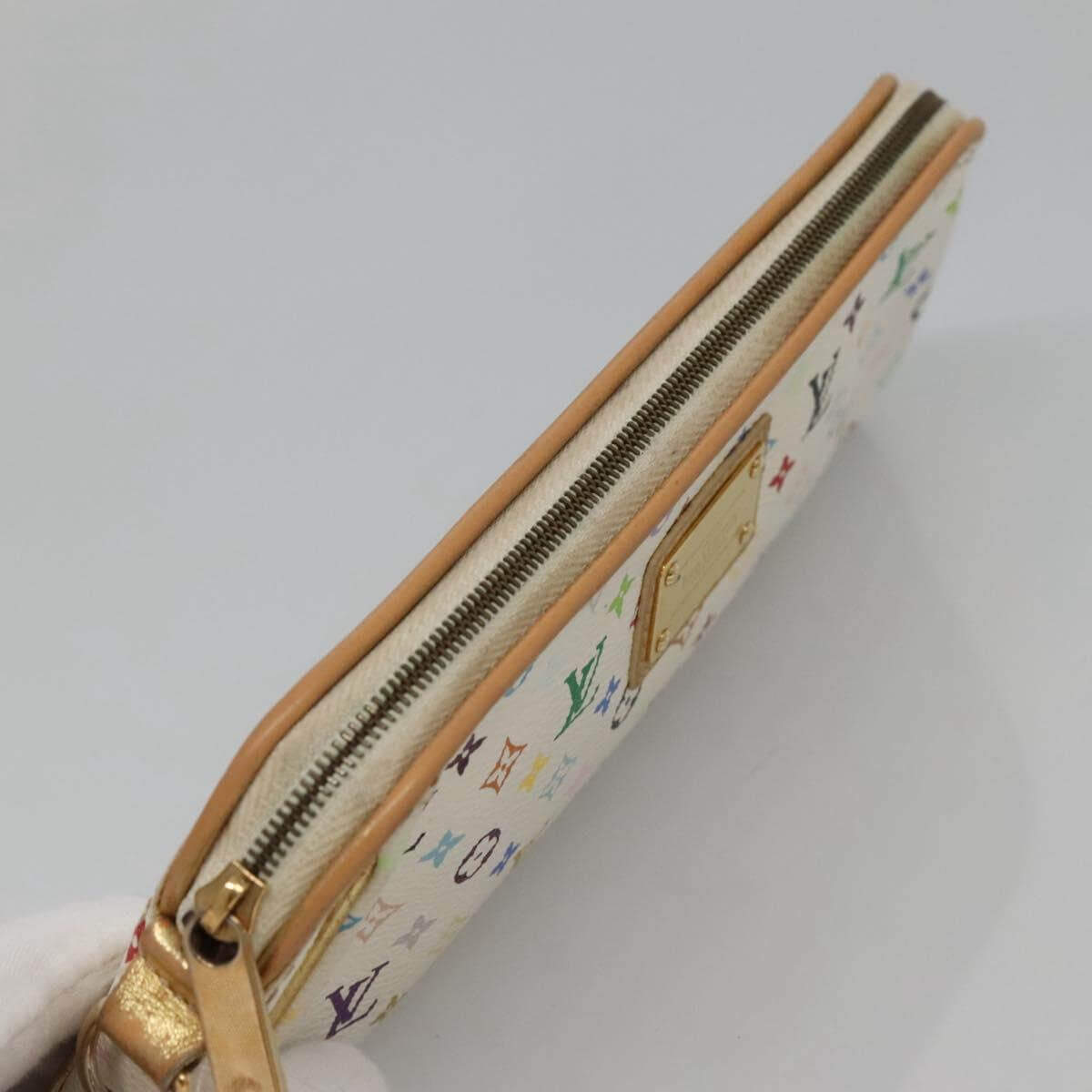 Louis Vuitton, White Multicolor Kate Pouch Clutch 2000s