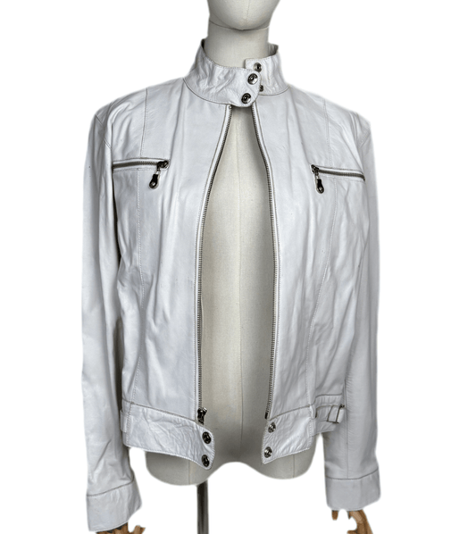 1980s White Maxima Moto Jacket