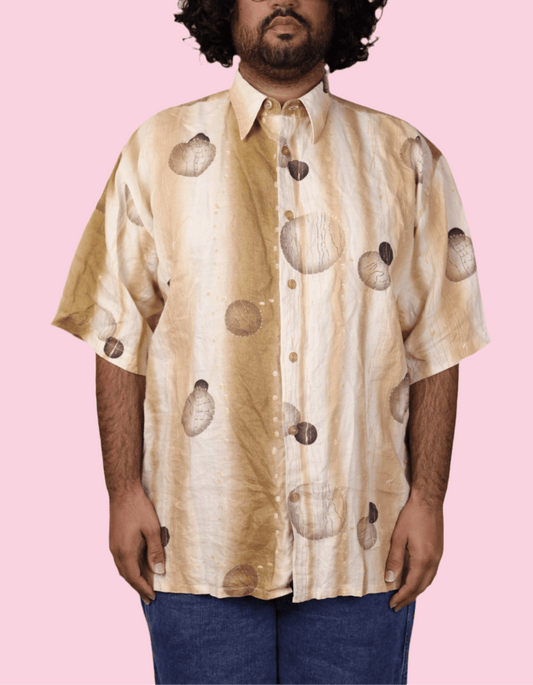 Linen "Planet" Graphics Shirt 1990s