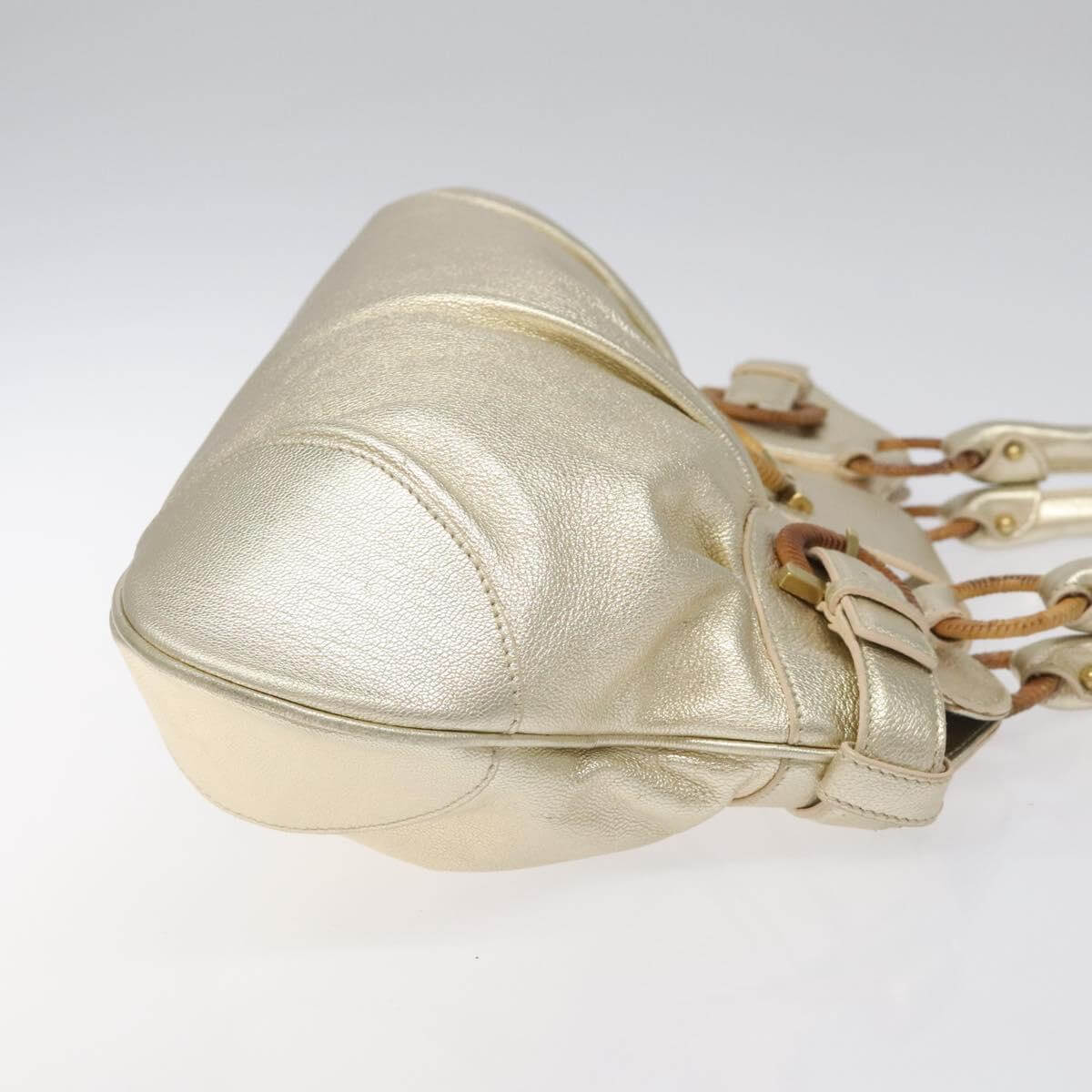 Ferragamo Gancini Gold Leather Shoulder Bag 2000s