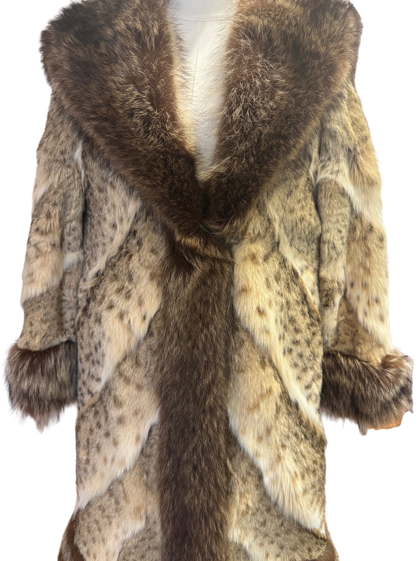 1960s White Spotted Serval Fur Coat