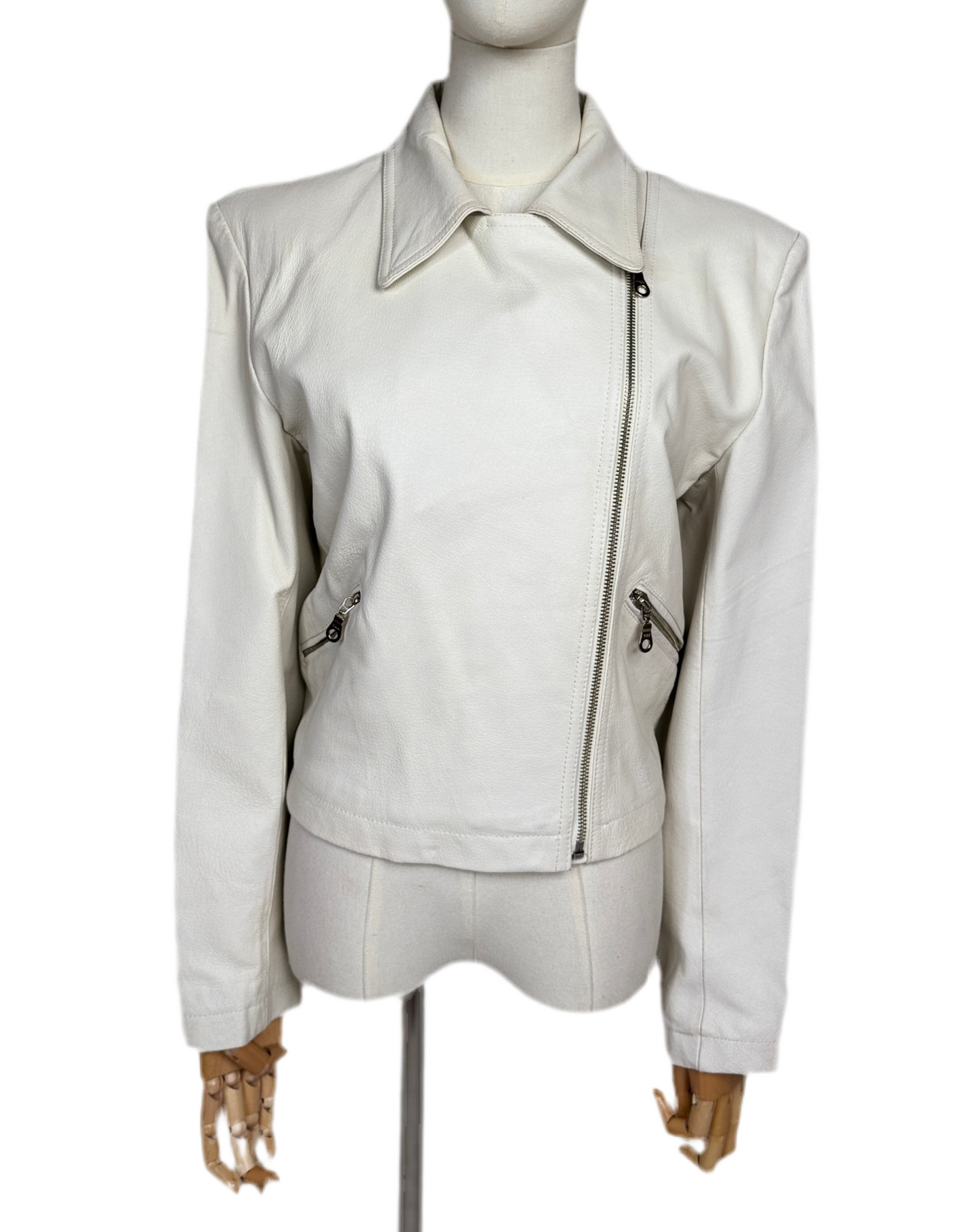 1970s Newport News White Leather Jacket