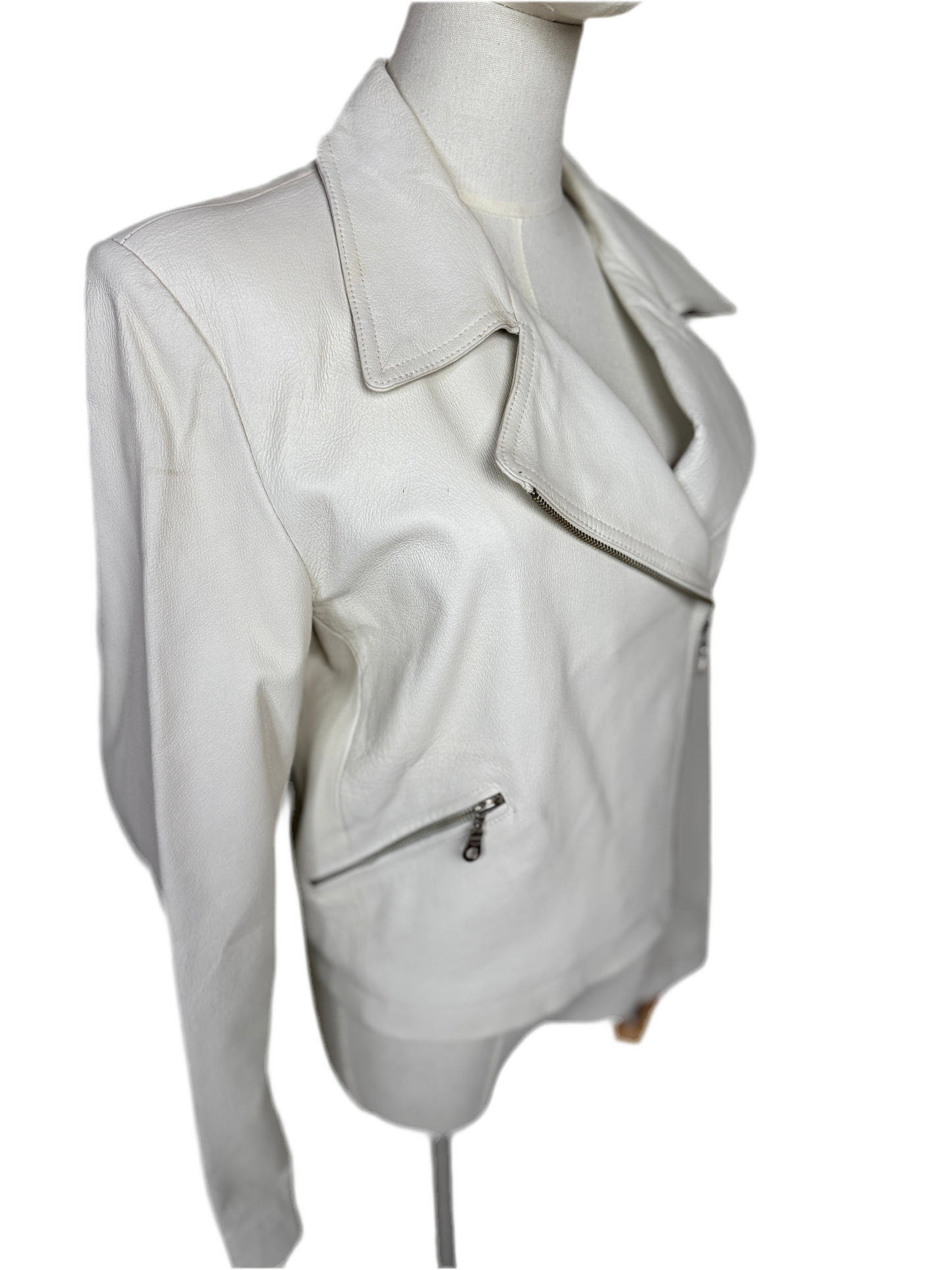 1970s Newport News White Leather Jacket