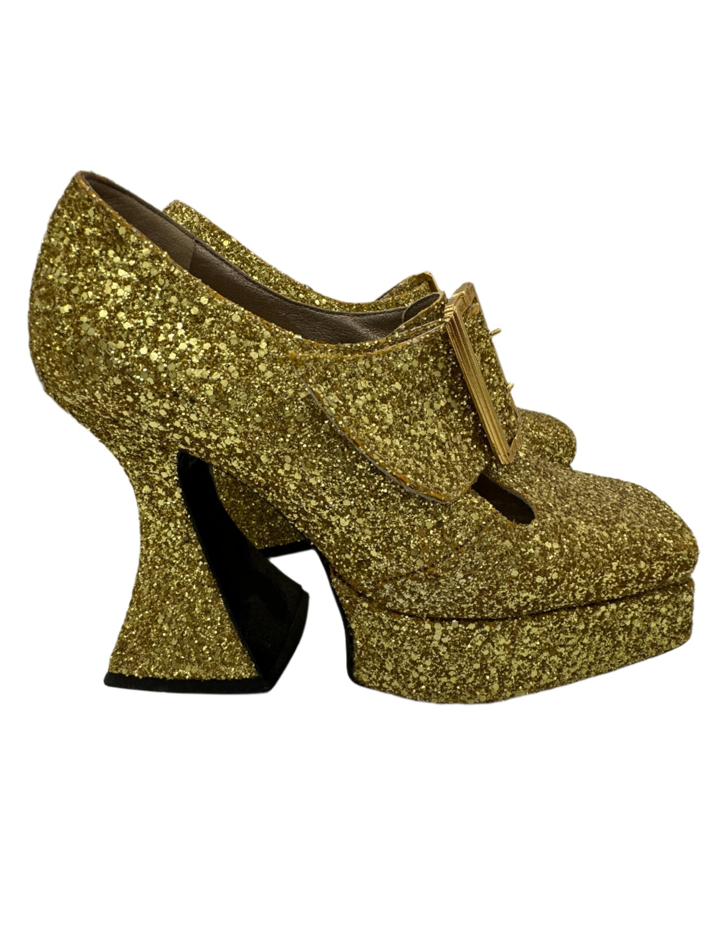 Fluevog Gold Mega Munster Platform Heel W 10