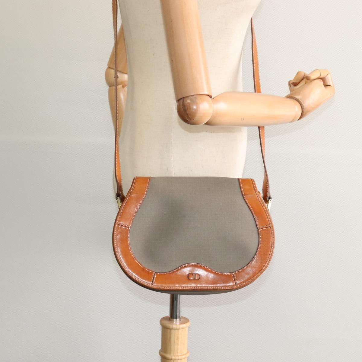 Christian Dior Canvas & Leather Crossbody Purse 1980s