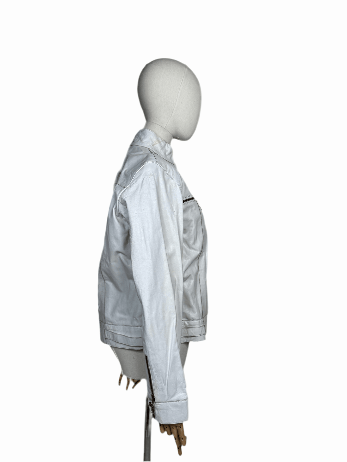 1980s White Maxima Moto Jacket