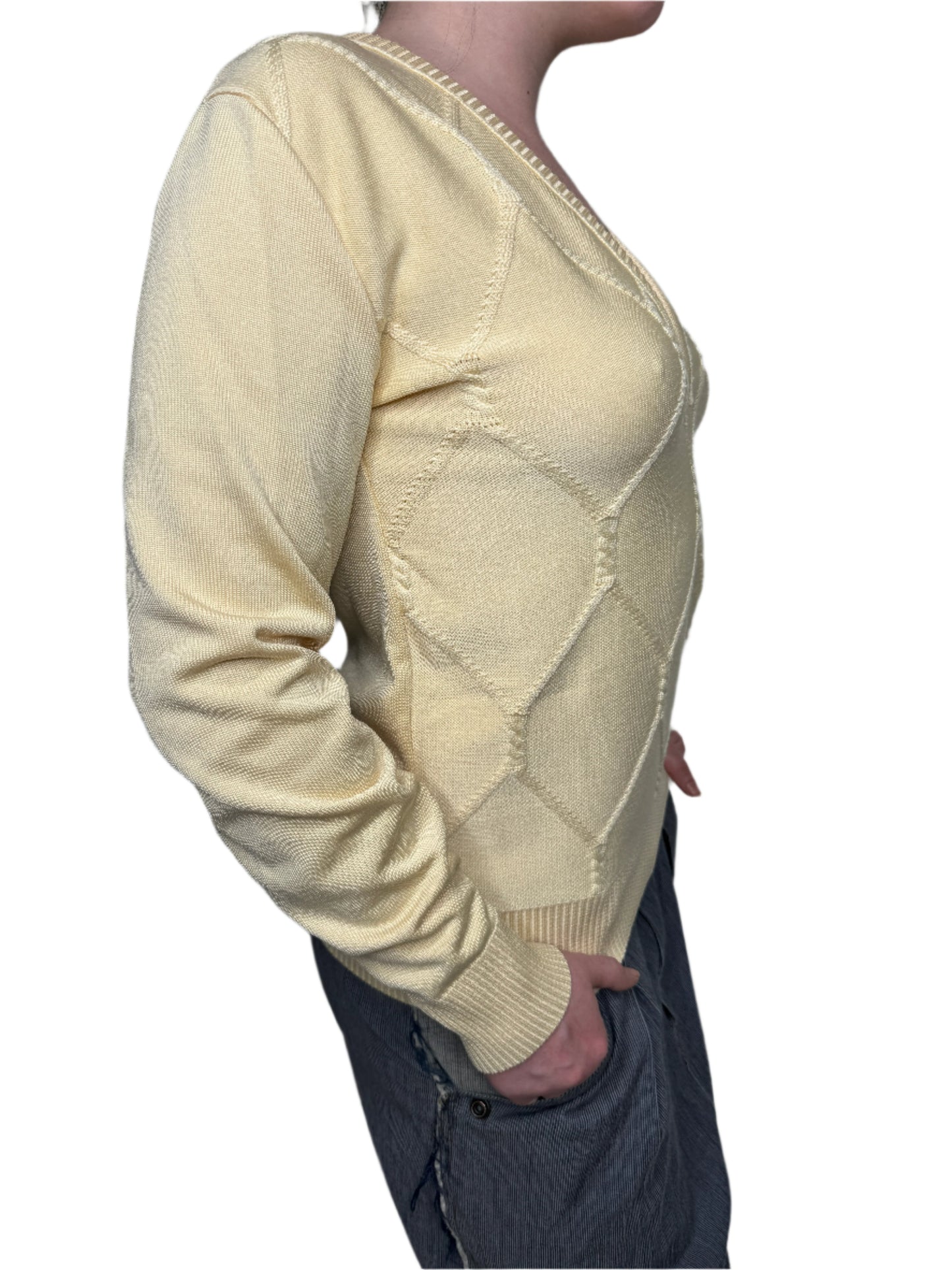 Givenchy Sport Butter Yellow Cable Sweater 1970s