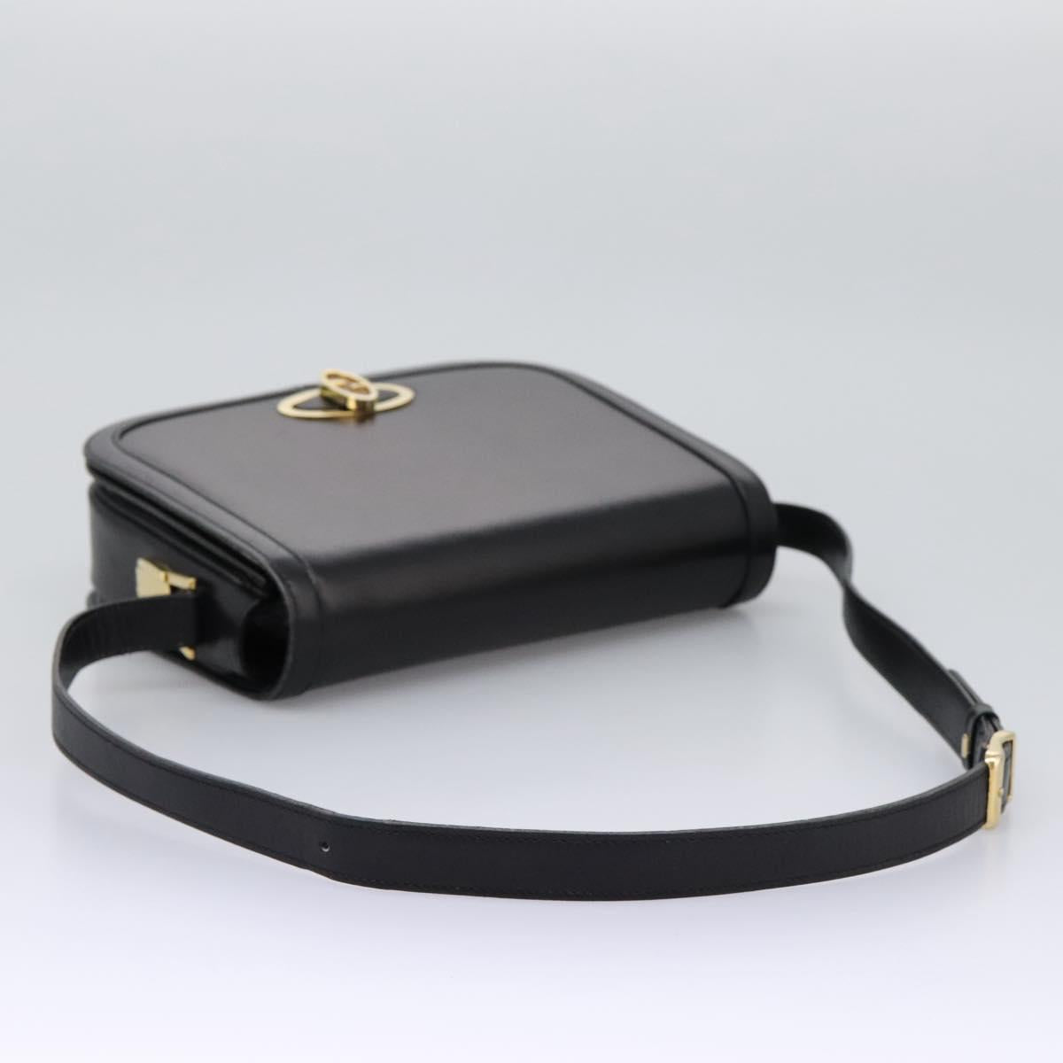 Gucci Black Leather Shoulder Bag 1970s