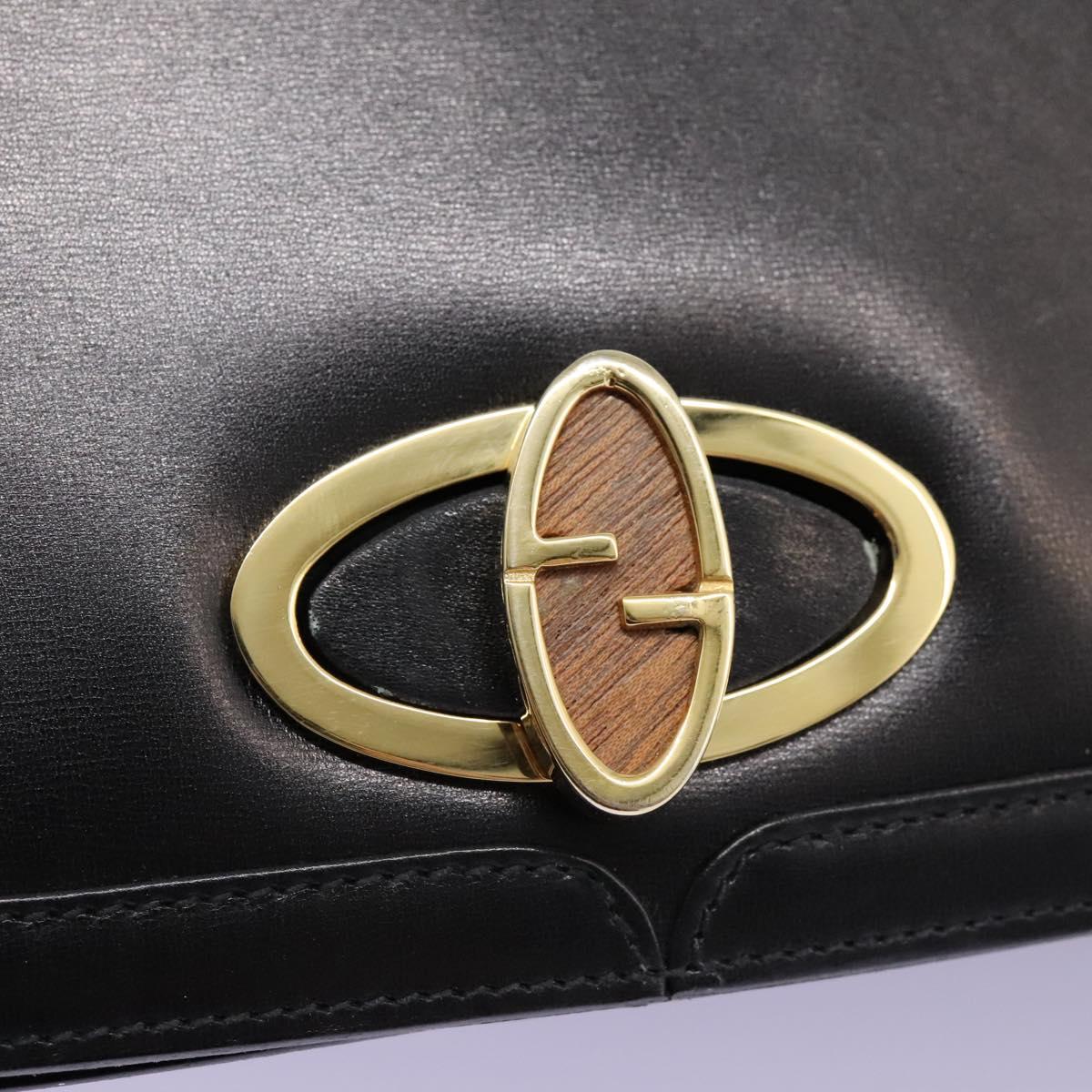 Gucci Black Leather Shoulder Bag 1970s