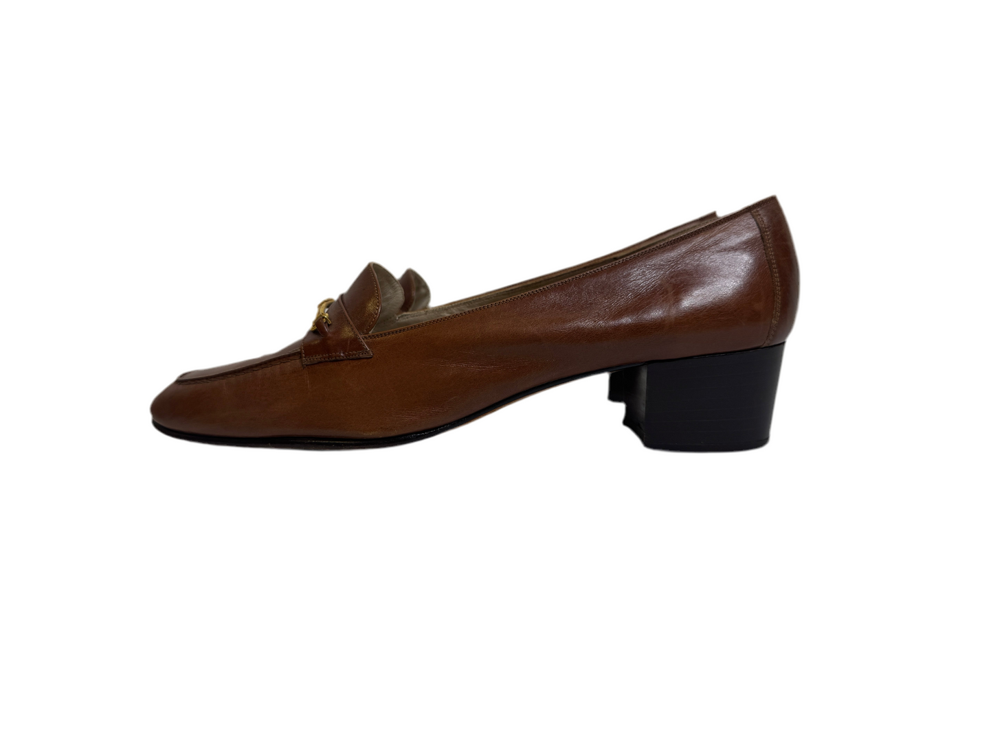 Ferragamo Brown Leather Heels 70s