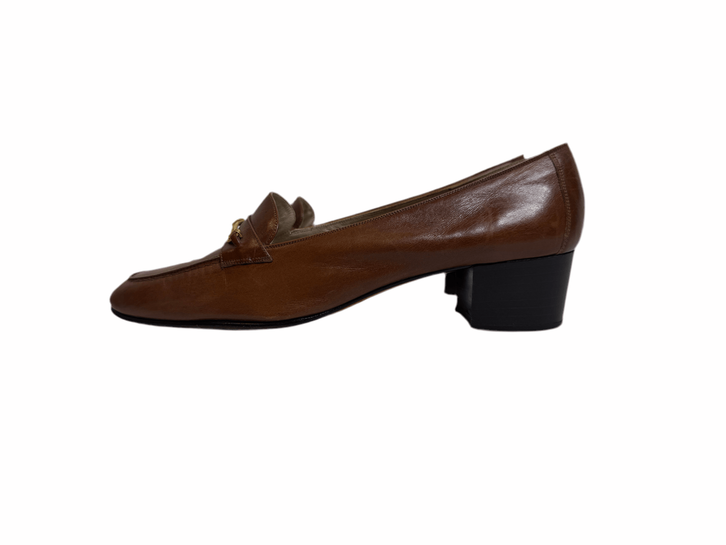 Ferragamo Brown Leather Heels 70s