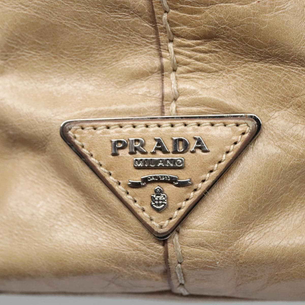 Prada Tan Leather Tote Bag 2000s