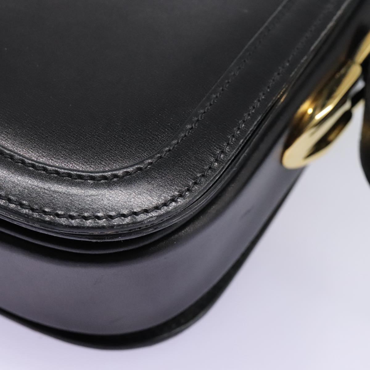 Gucci Black Leather Shoulder Bag 1970s