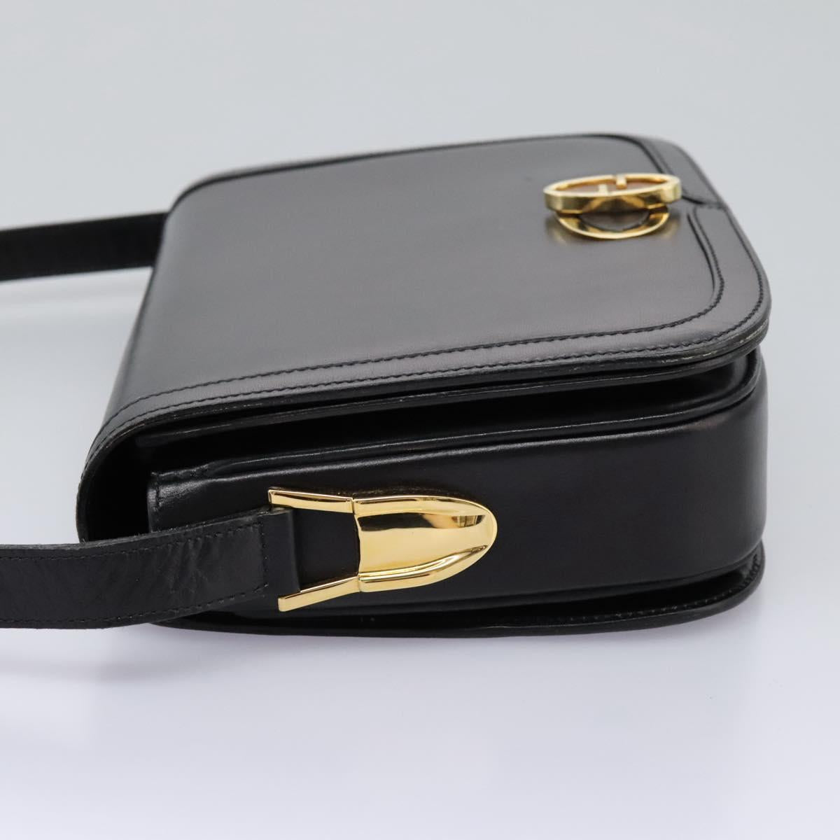 Gucci Black Leather Shoulder Bag 1970s