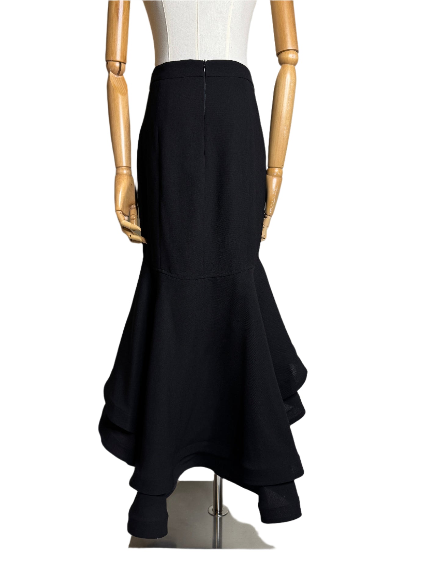Gracia, Black Evening Skirt w/ Ruffled Hemline 2000s