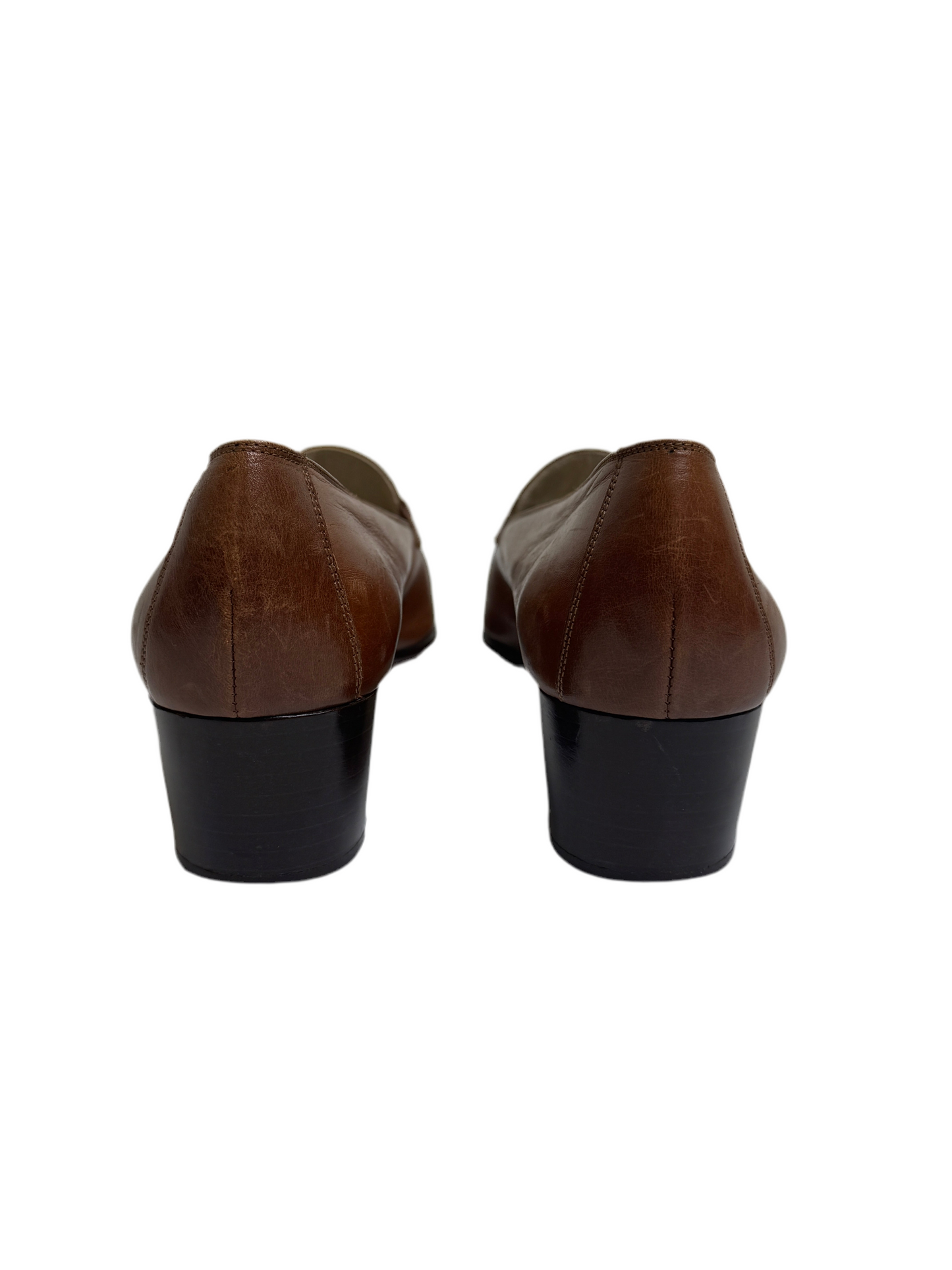Ferragamo Brown Leather Heels 70s