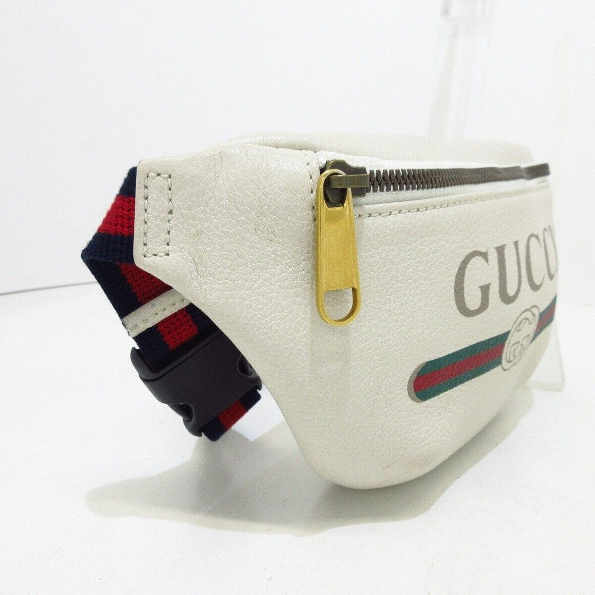 Gucci Bum Bag White Leather Y2K