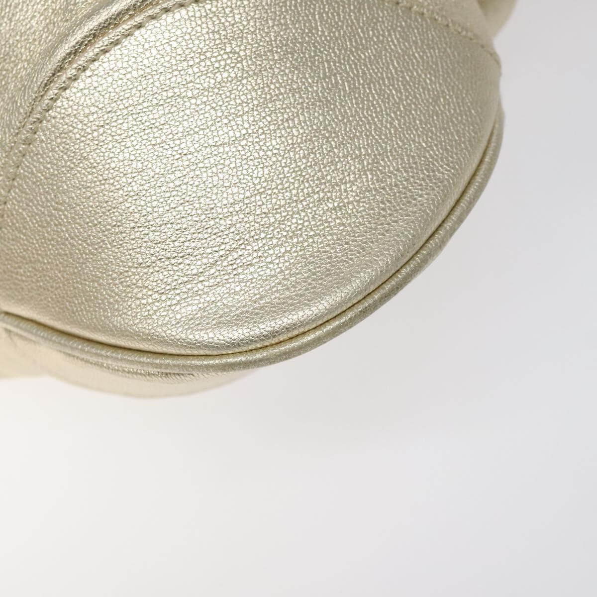Ferragamo Gancini Gold Leather Shoulder Bag 2000s