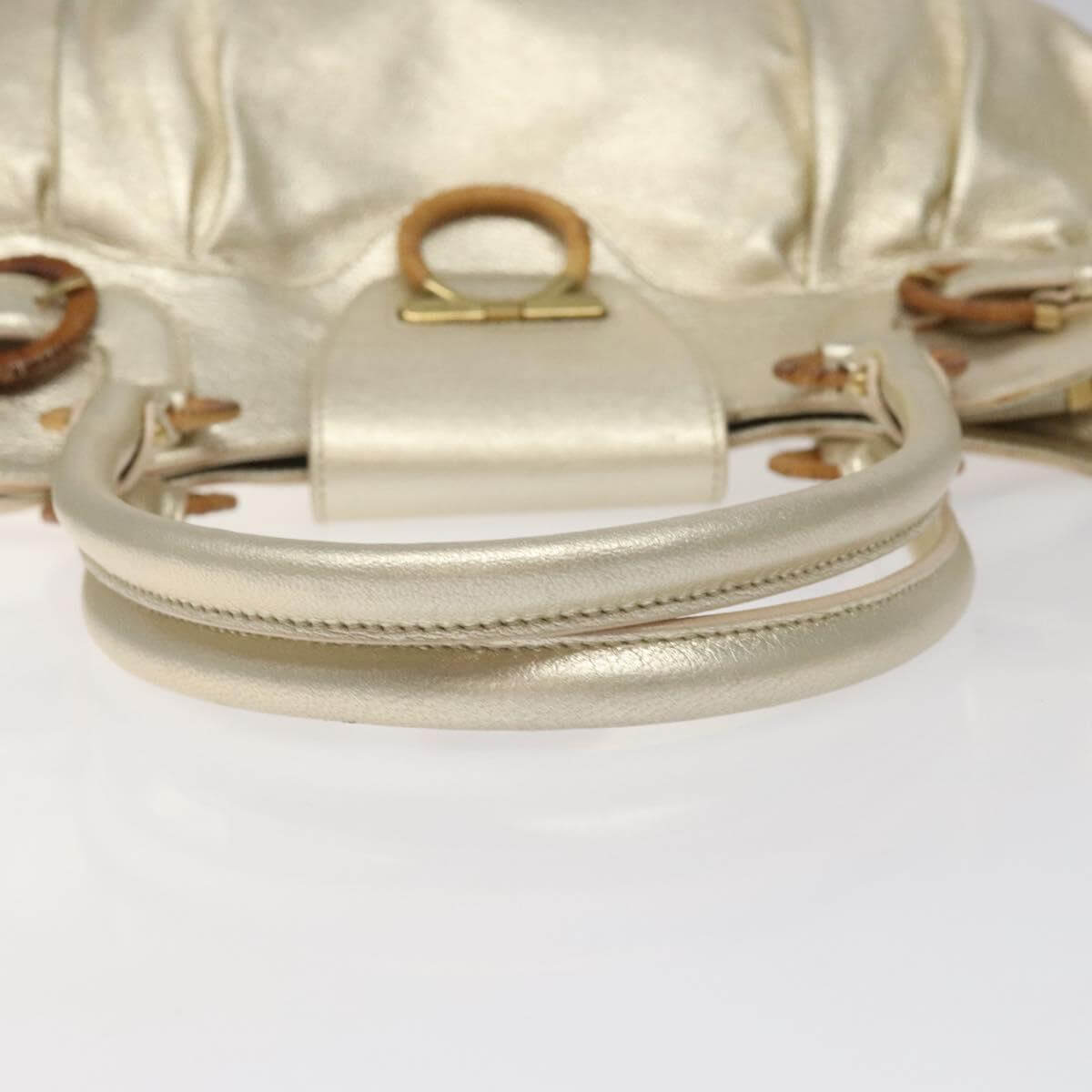 Ferragamo Gancini Gold Leather Shoulder Bag 2000s