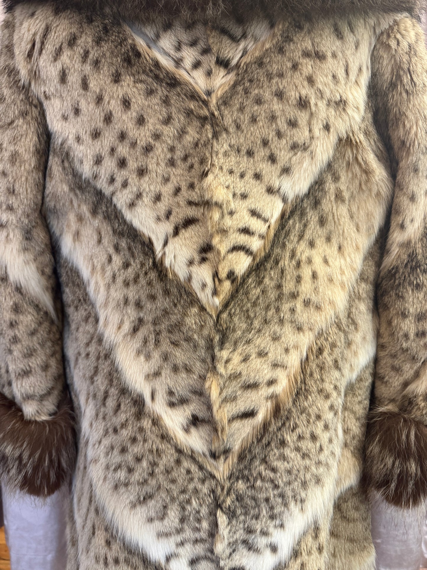 1960s White Spotted Serval Fur Coat