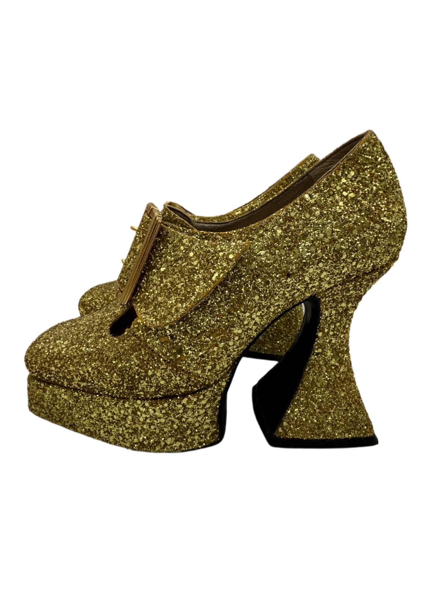 Fluevog Gold Mega Munster Platform Heel W 10
