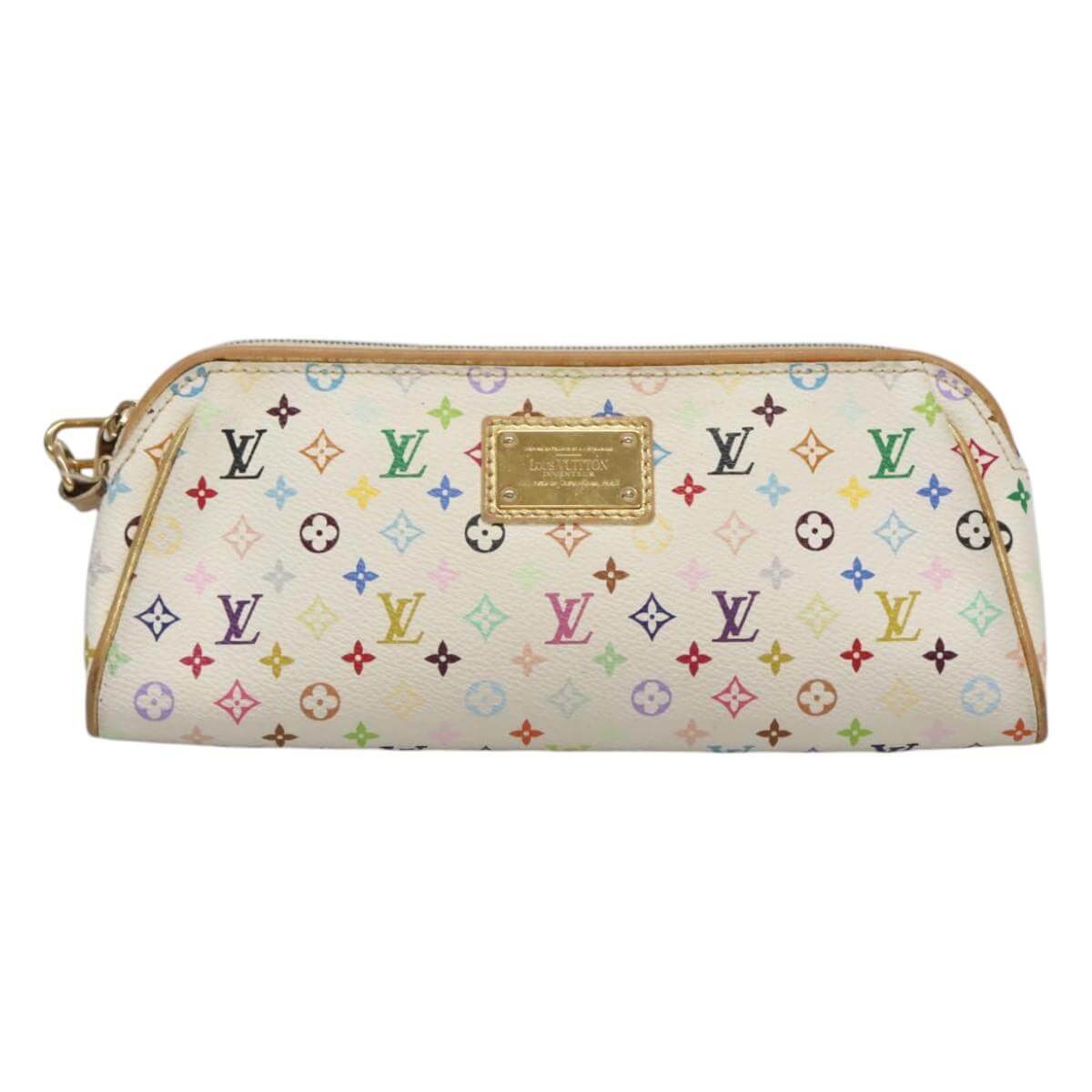 Louis Vuitton, White Multicolor Kate Pouch Clutch 2000s