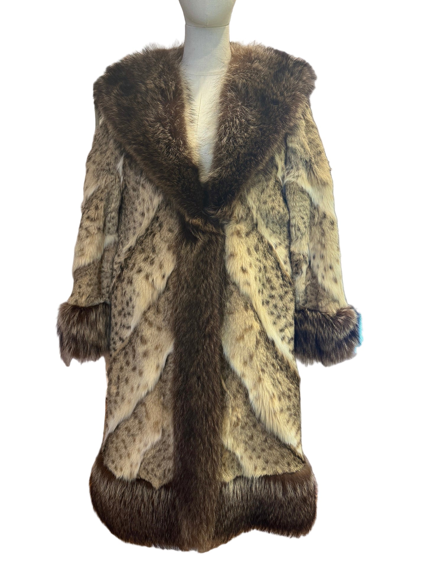 1960s White Spotted Serval Fur Coat