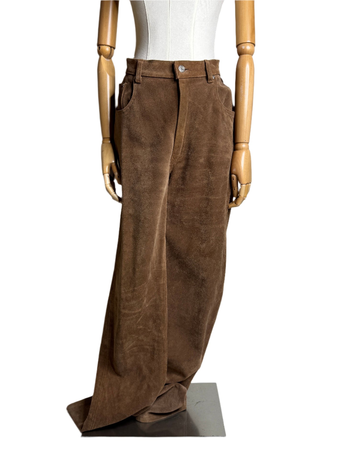 Ralph Lauren Brown Leather Suede Pants 1980s