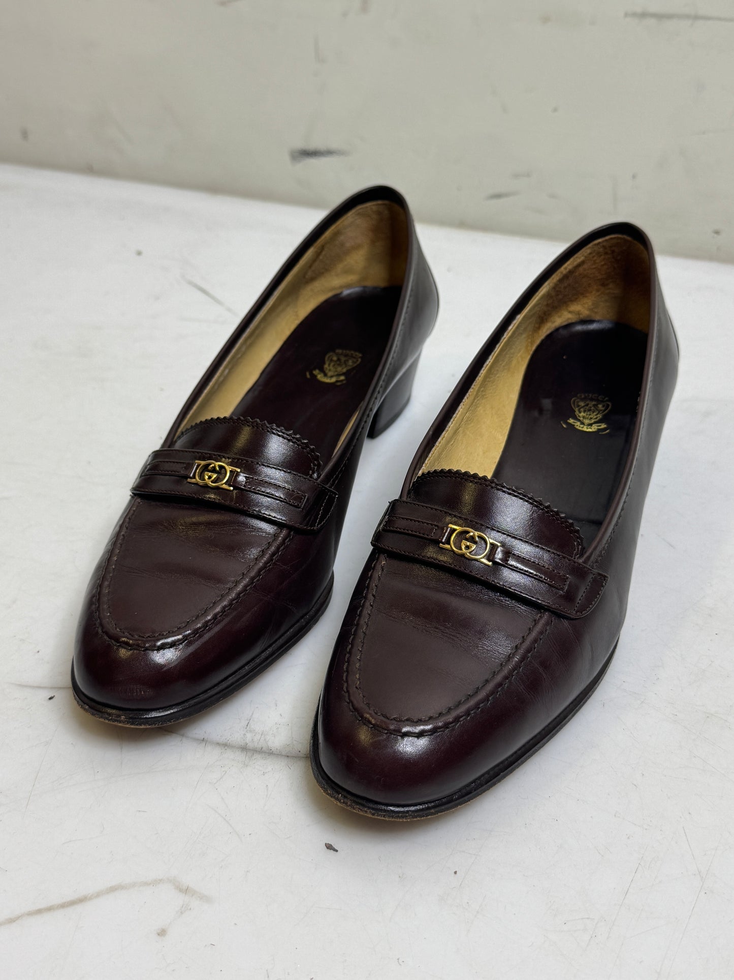 Gucci Brown Leather 70s Loafers