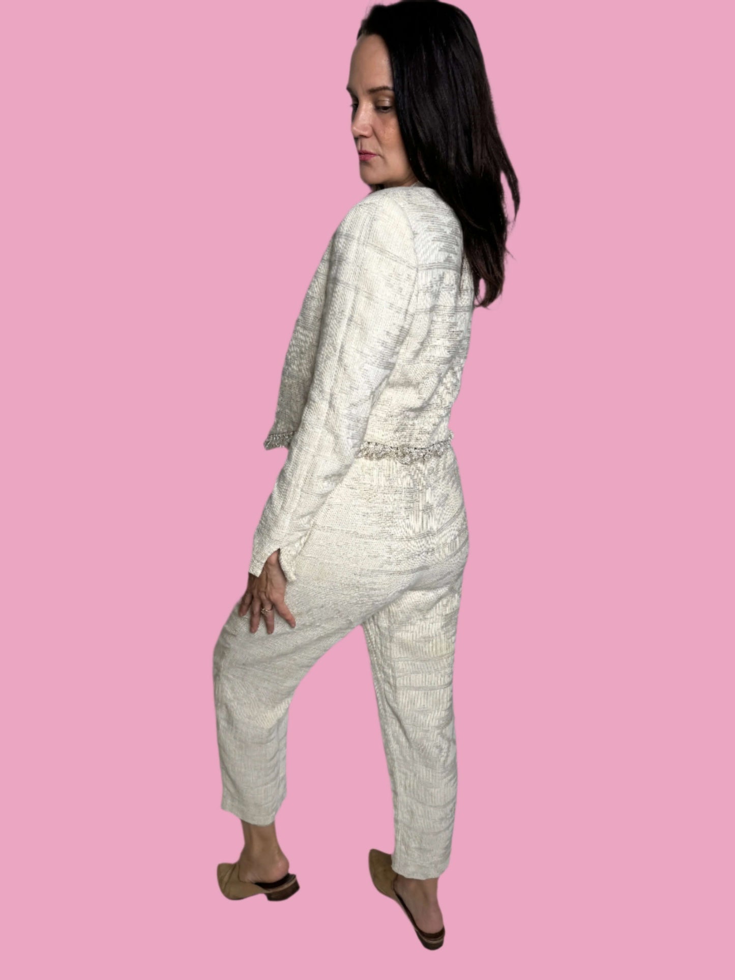 Christian Dior, White Jacket & Pant Suit Set 1980s