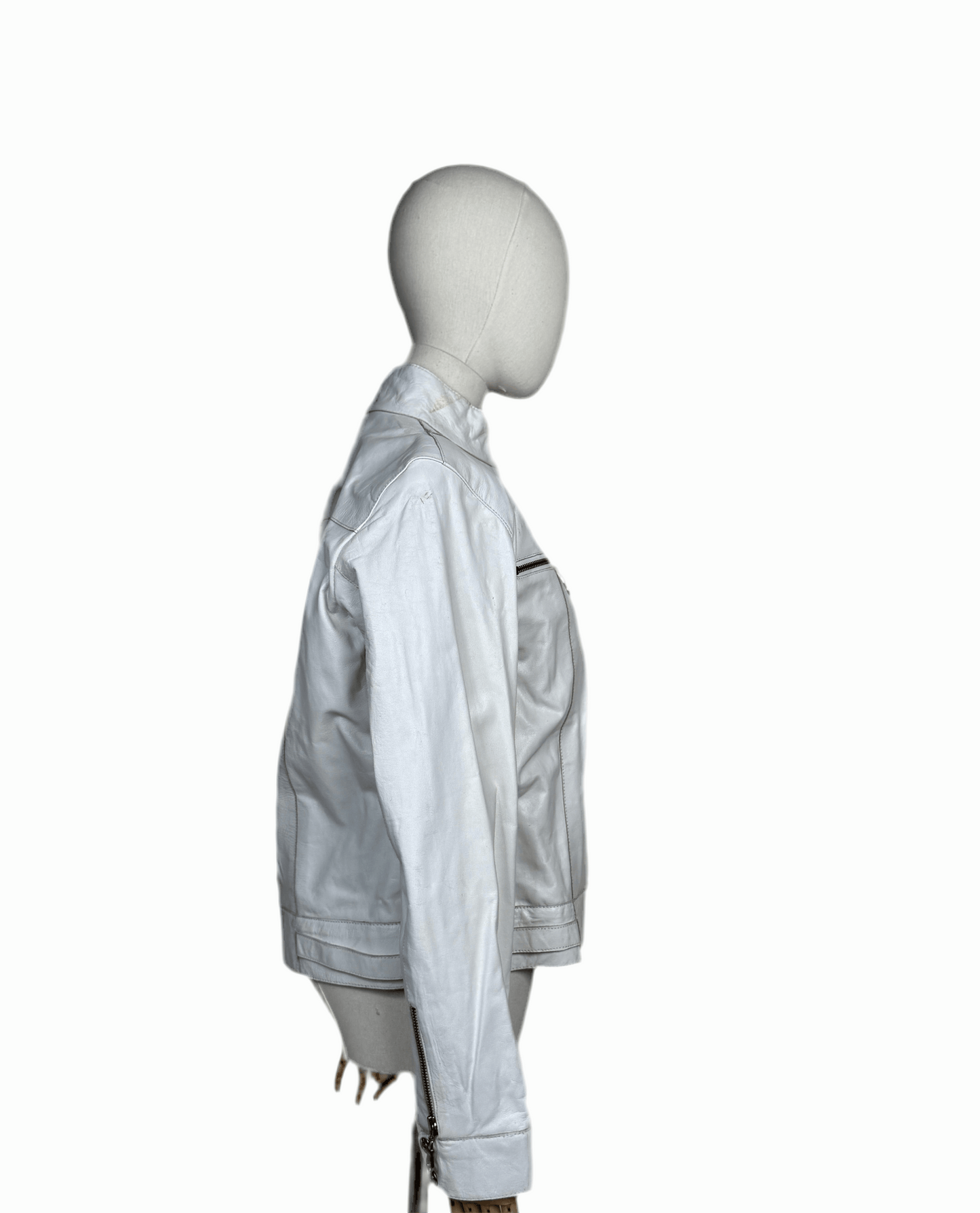 1980s White Maxima Moto Jacket
