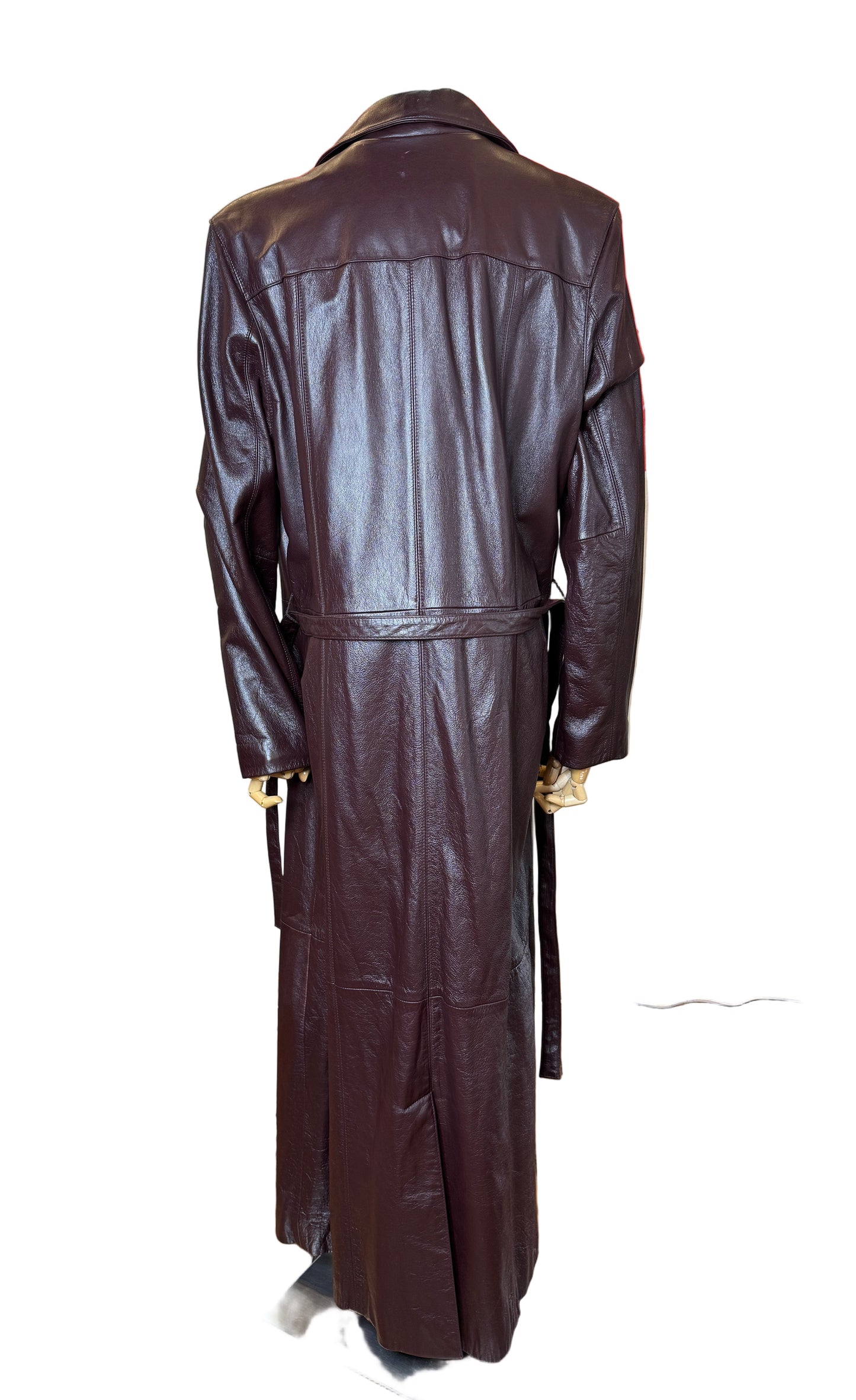 1990s Wilsons Leather Burgundy & Brown Trench