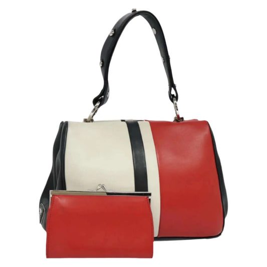 Prada Color Block Leather Handbag Studded 1990s