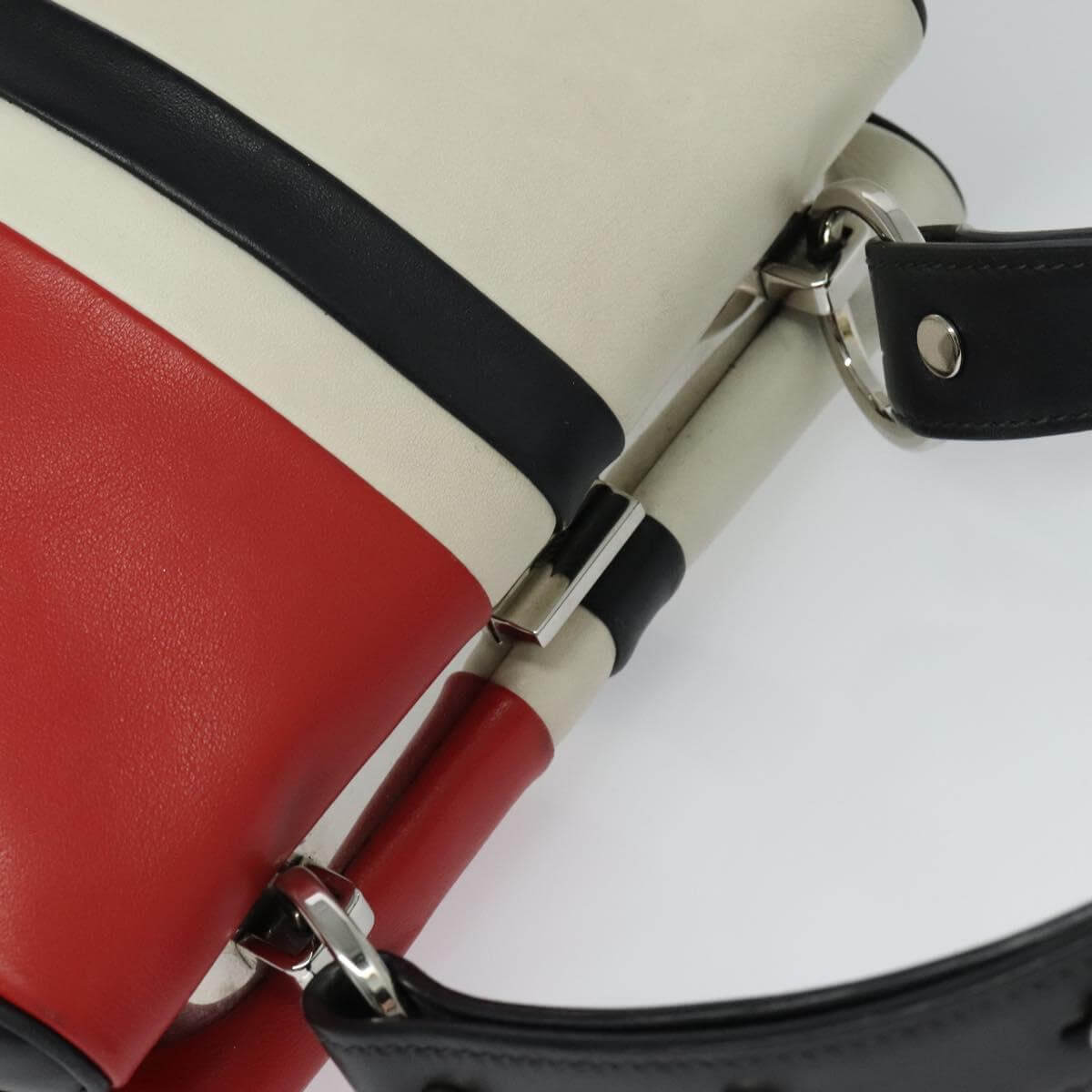 Prada Color Block Leather Handbag Studded 1990s