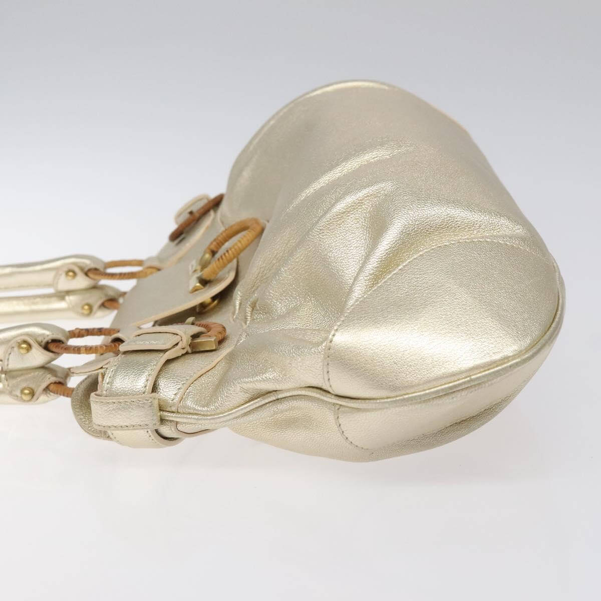 Ferragamo Gancini Gold Leather Shoulder Bag 2000s