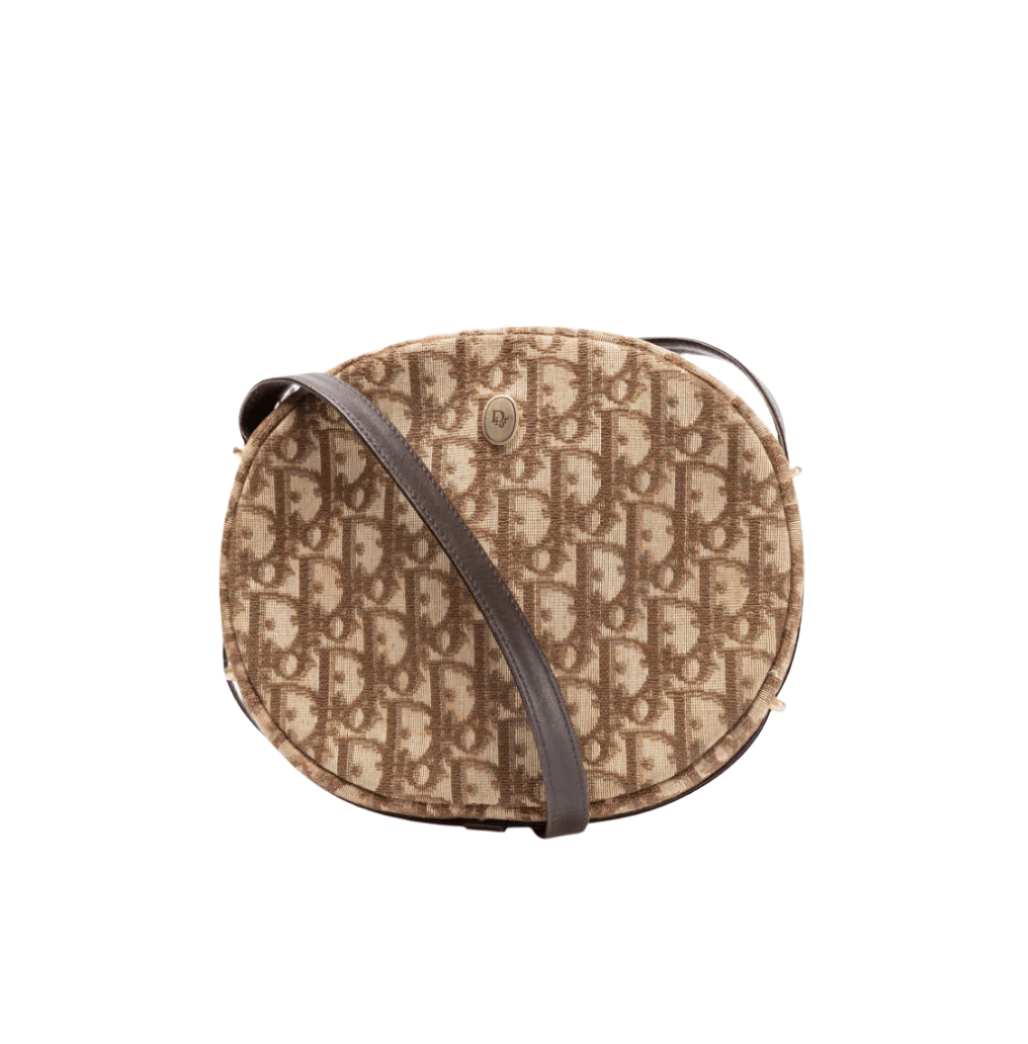 Christian Dior Brown Logo Crossbody Purse 1980s