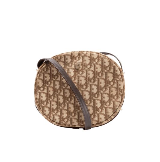 Christian Dior Brown Logo Crossbody Purse 1980s