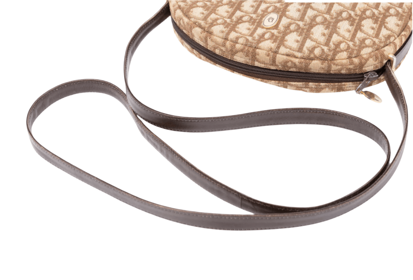 Christian Dior Brown Logo Crossbody Purse 1980s