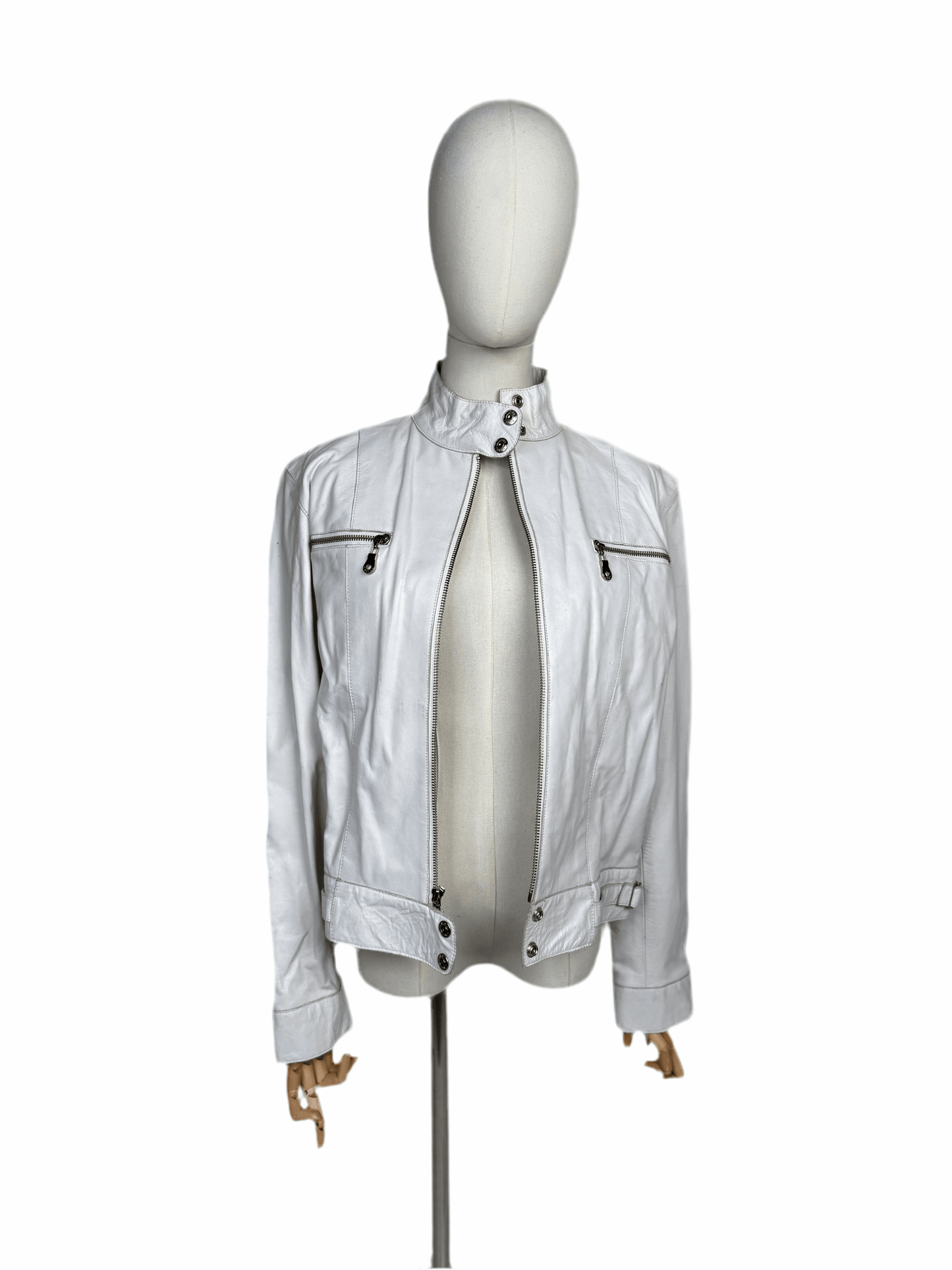 1980s White Maxima Moto Jacket