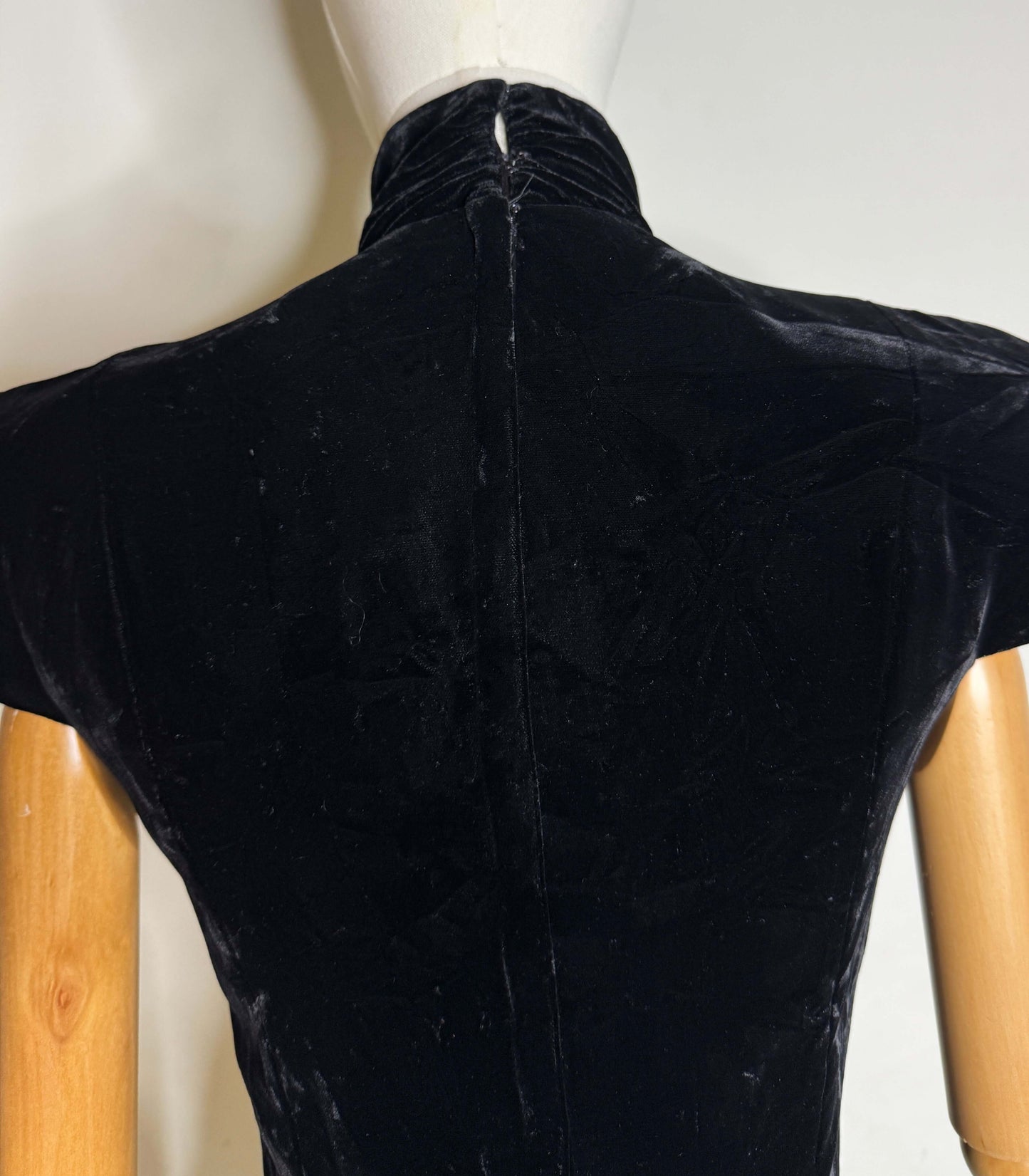 Victor Costa, Black & Blue Dropwaist Dress 1980s