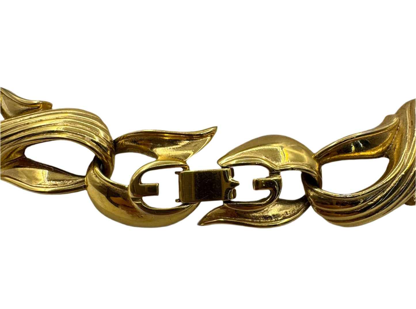 Givenchy, Gold S Swirled Link Necklace 1980s