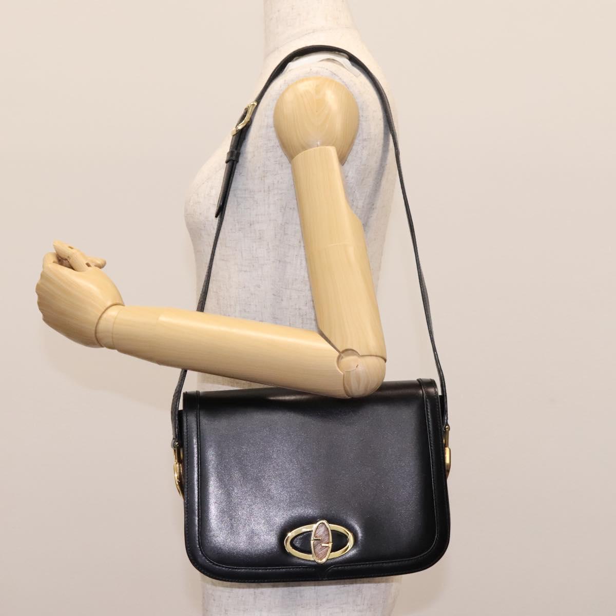 Gucci Black Leather Shoulder Bag 1970s