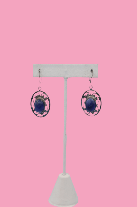 Amethyst & Sterling Dangle Earrings 1960s