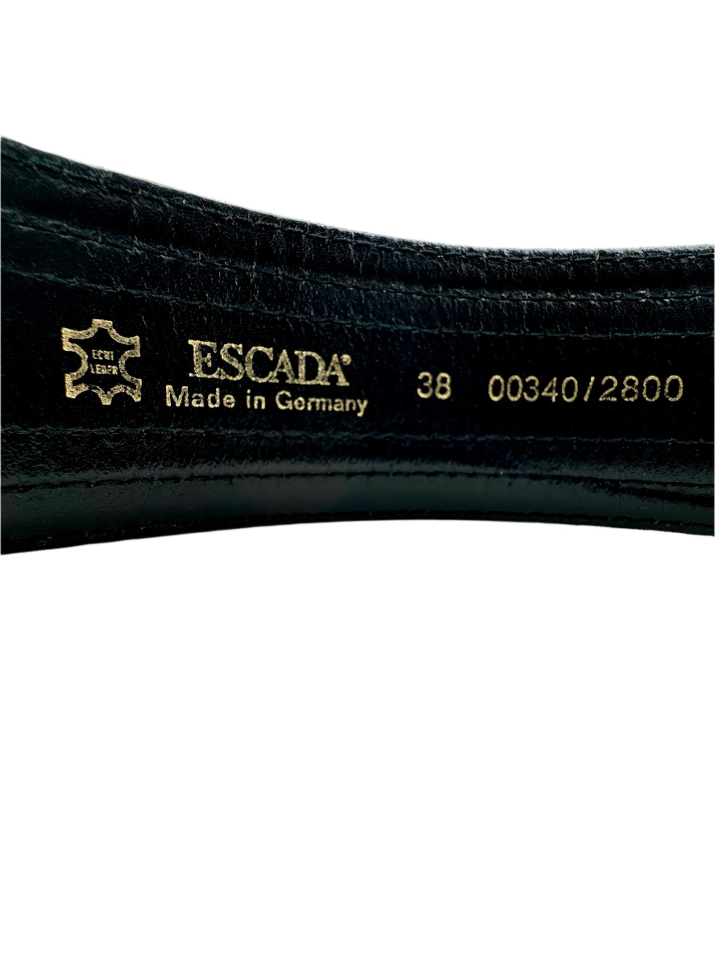 Escada Suede Striped Belt w/ Medallions 1980s