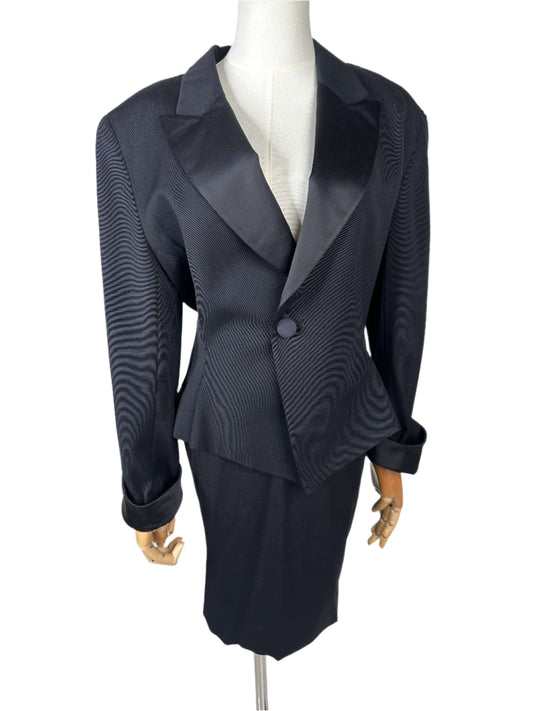 Christian Dior, Black Jacket & Skirt Suit Set 1980s