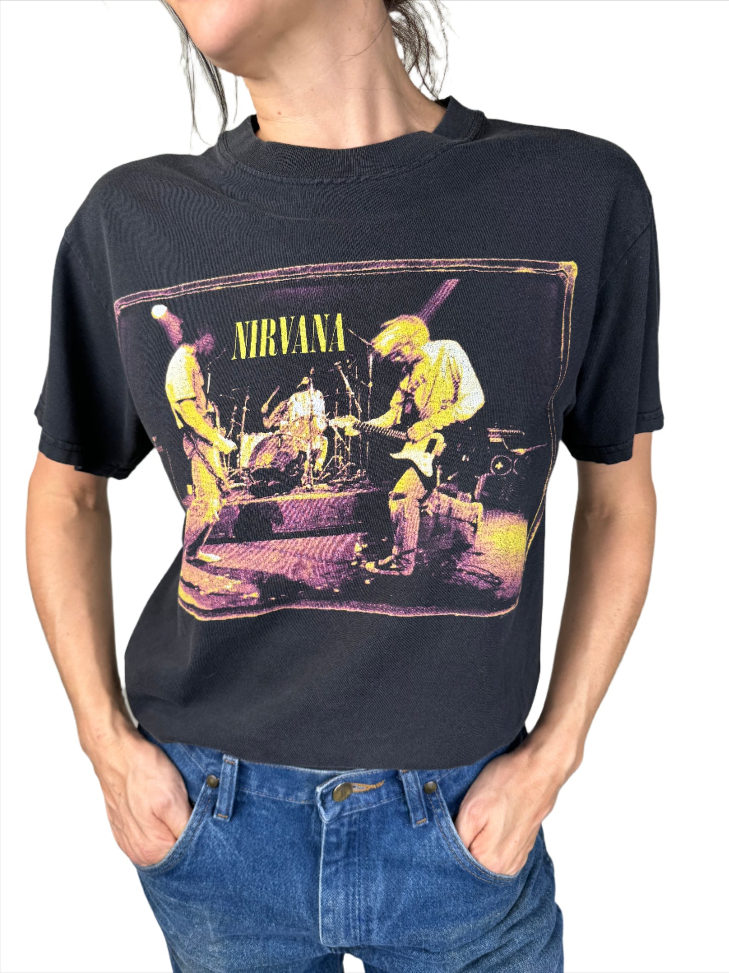 Nirvana Black T Shirt Muddy Banks of Wishkah Album Release T-Shirt 1995