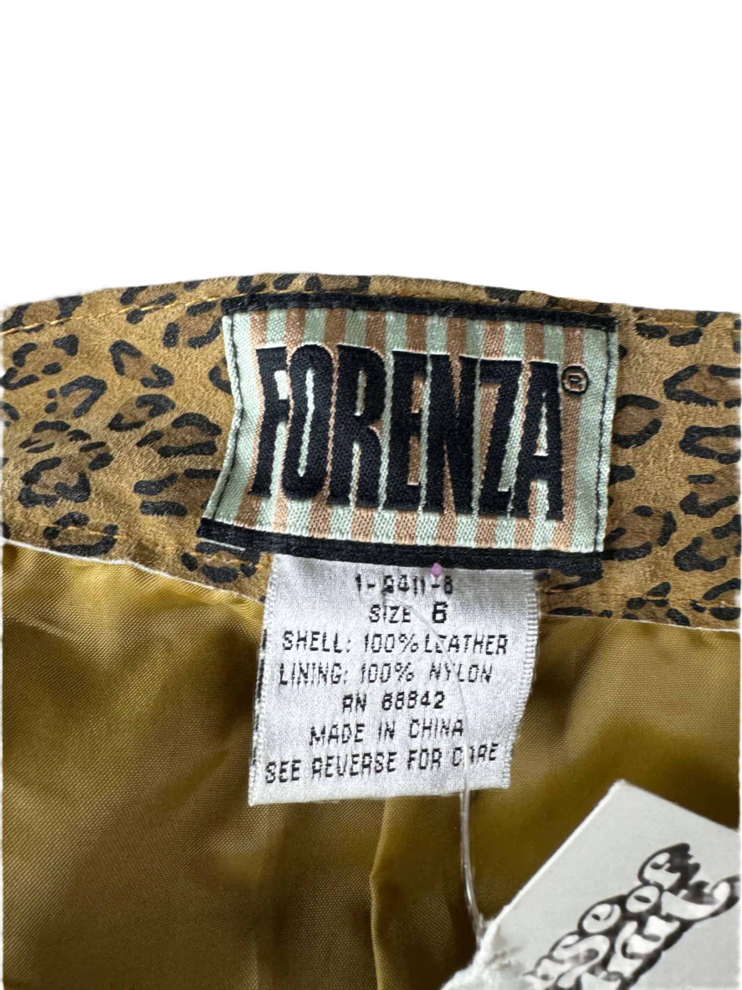 Forenza Leopard Print Leather Pants 1980s