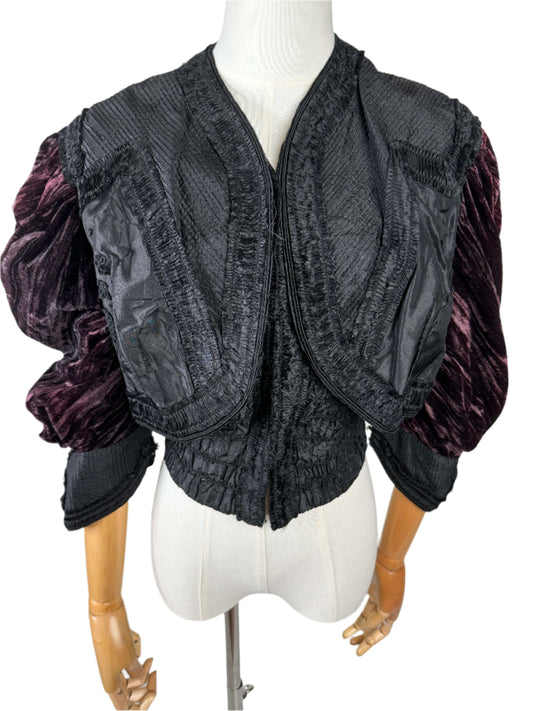 Black Pintuck & Velvet Bolero 1900s